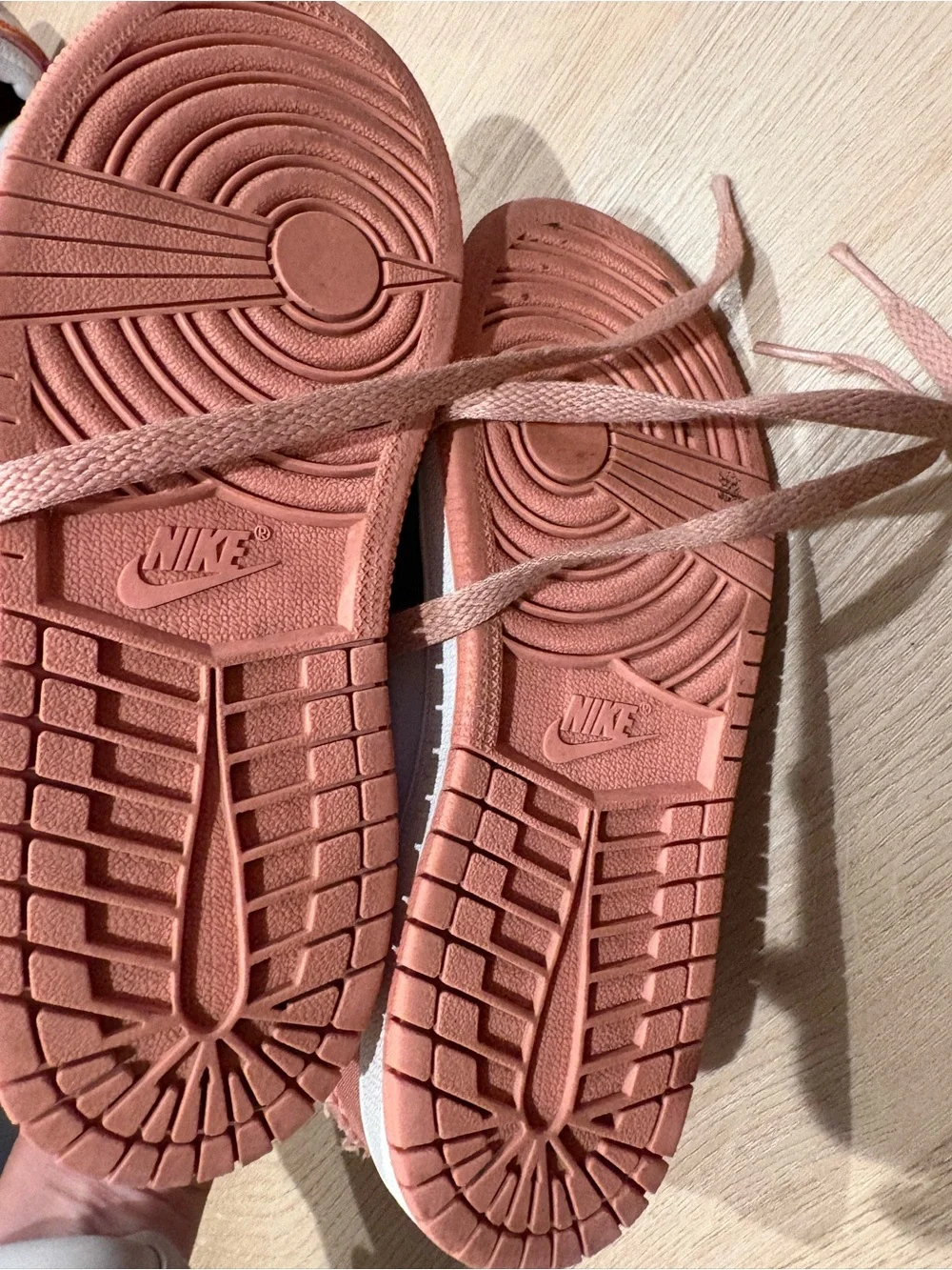 Nike Kids High-Top Sneakers in Peach and Black